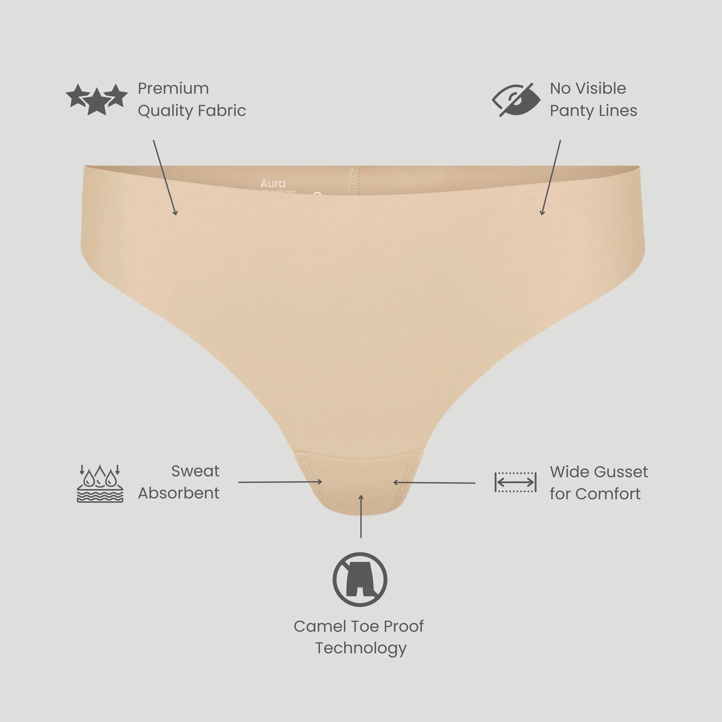 Allurea™ Invisible Camel Toe Thong